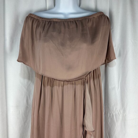 Naked Zebra Womens Off Shoulder Asymmetrical Ruffle Maxi Dress Size M - Picture 3 of 7